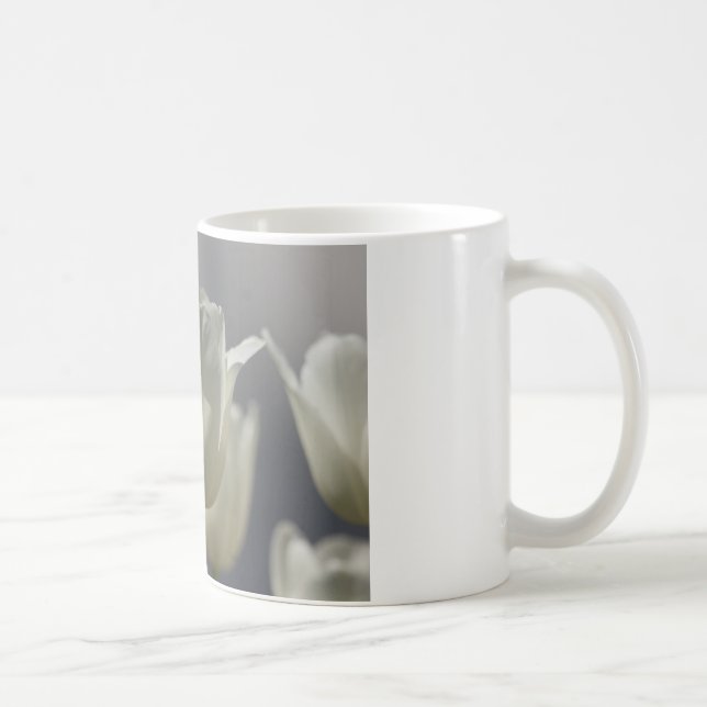 Vackra vita Vår Tulips Kaffemugg (Höger)