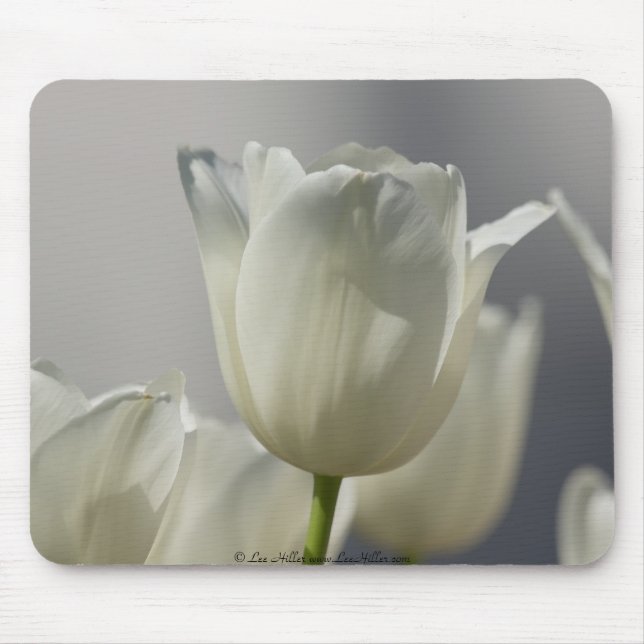 Vackra vita Vår Tulips Musmatta (Framsidan)
