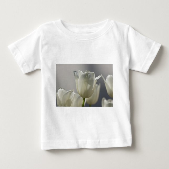 Vackra vita Vår Tulips Tee (Framsida)