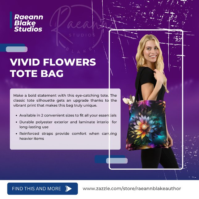 Vackra Vivid Flowers Tote Bag Tygkasse (Skapare uppladdad)