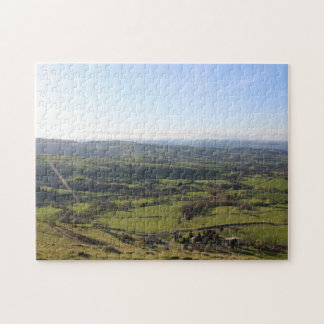 Vackra Wales Backe View Landscape Welfare Horizon Pussel