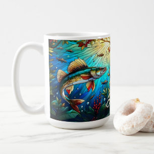 Vackra Walleye Pike i Sjö Kaffemugg