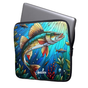 Vackra Walleye Pike i Sjö Laptop Fodral