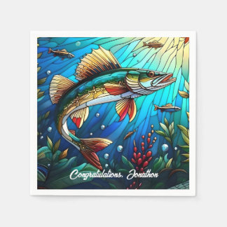 Vackra Walleye Pike i Sjö Pappersservett