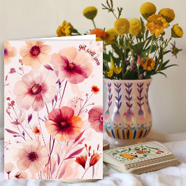 Vackra Wildblommor FÅR VÄL SOON Kort