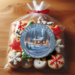 Vackra Winter Cabin-Personligen Jul Runt Klistermärke<br><div class="desc">Snyggt,  Klassi och härlig juldekal för personlig i vinterkabinen. Underbar till använda för julbrev,  presentemballering,  behandling av säckar och annat!</div>