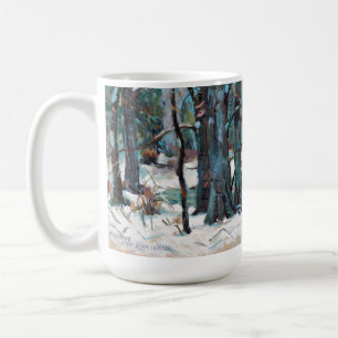 Vackra Winter Snö Scene med Blues and Grays Kaffemugg
