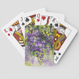 Vackra Wisteria Flowers i vattenfärg Casinokort