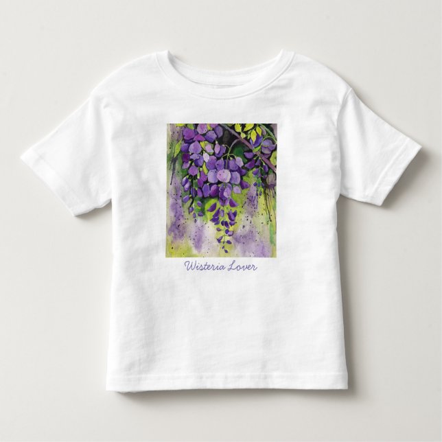 Vackra Wisteria Flowers i vattenfärg T Shirt (Framsida)