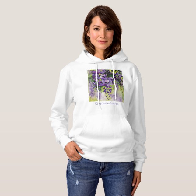Vackra Wisteria Flowers i vattenfärg T Shirt (Hel framsida)