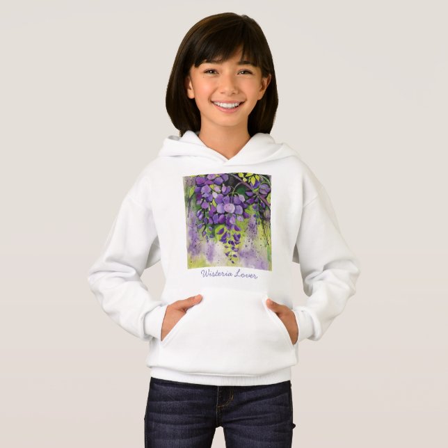 Vackra Wisteria Flowers i vattenfärg T Shirt (Hel framsida)