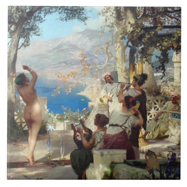 Vackra Woman Dancing Bland daggers Kakelplatta (Framsidan)