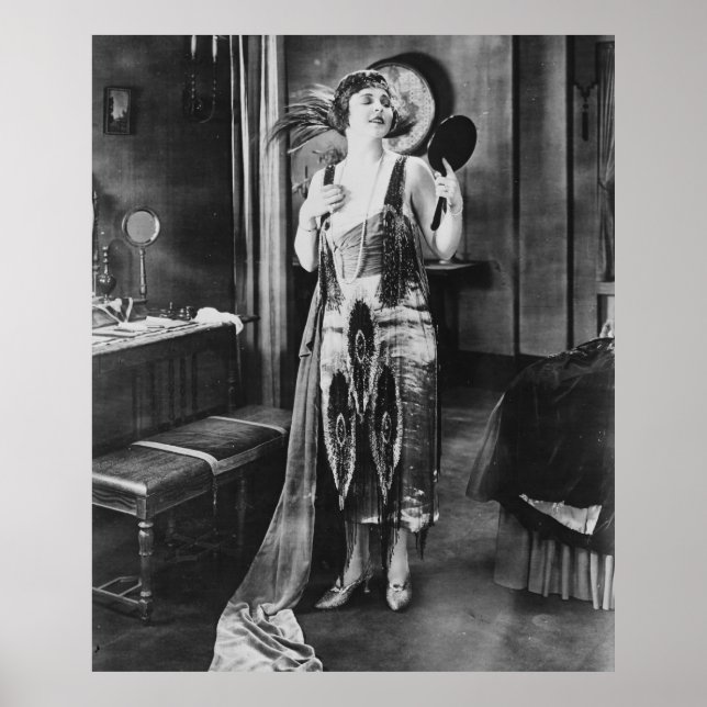 Vackra Woman Flapper Dress 1920-talet Stil Poster (Framsidan)