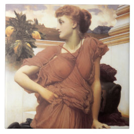 Vackra Woman vid Fontän Kakelplatta