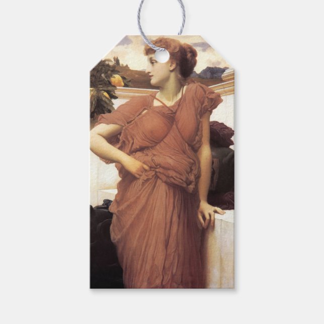 Vackra Woman vid Fontän Presentetikett (Framsidan)