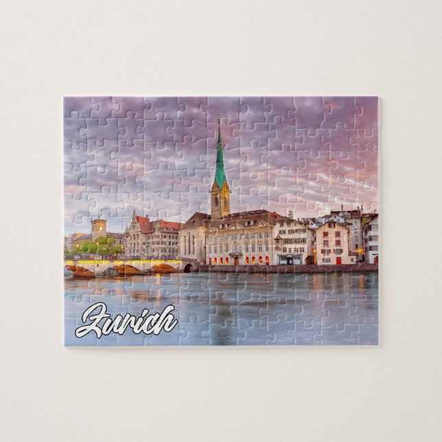 Vackra Zürich, Schweiz Pussel (Horisontell)