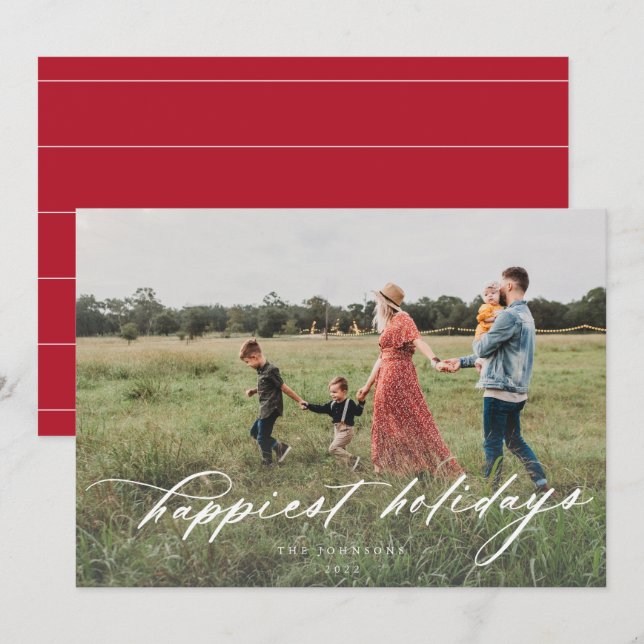 Vackraste höst- och vinterhälsningar Moderna fotog Julkort (Fram/baksida)