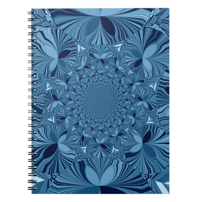Vackrik, älskvärd, blå Kaleidoscope Art Anteckningsbok (Framsidan)