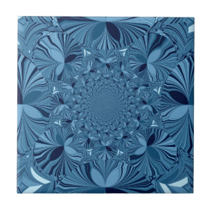 Vackrik, älskvärd, blå Kaleidoscope Art Kakelplatta