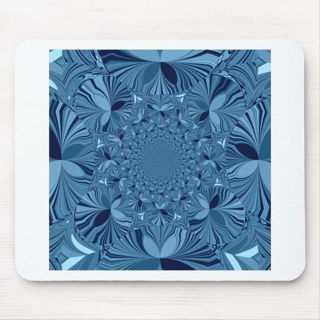 Vackrik, älskvärd, blå Kaleidoscope Art Musmatta (Framsidan)