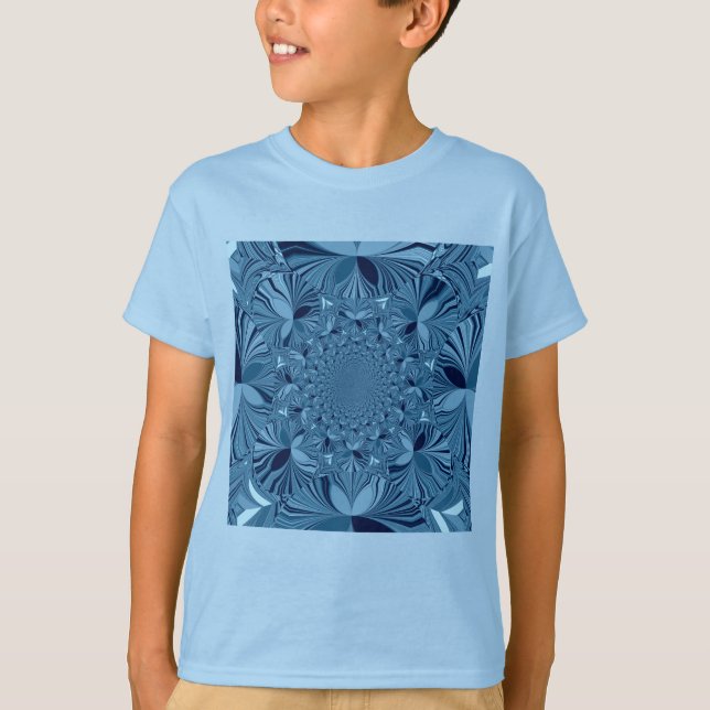 Vackrik, älskvärd, blå Kaleidoscope Art Tee (Framsida)