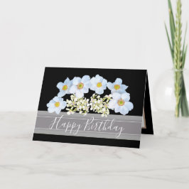 Vackrik Blommigt Bouquet av White Flowers Birthday Kort
