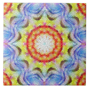 Vackrik Bright Mosaic Tile Sun Flower Kakelplatta