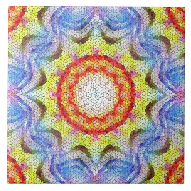 Vackrik Bright Mosaic Tile Sun Flower Kakelplatta (Framsidan)
