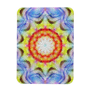 Vackrik Bright Mosaic Tile Sun Flower Magnet