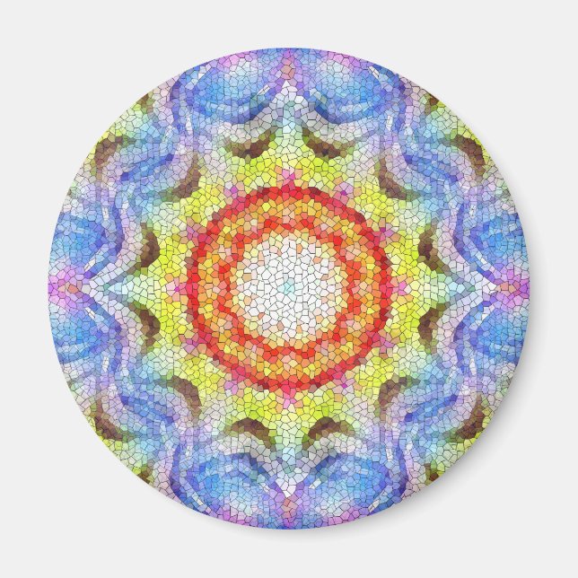Vackrik Bright Mosaic Tile Sun Flower Magnet (Framsidan)