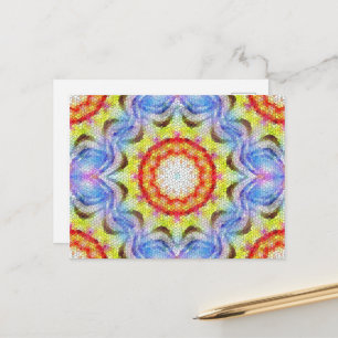 Vackrik Bright Mosaic Tile Sun Flower Vykort