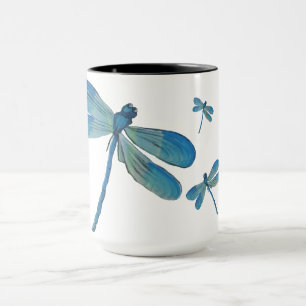 Vackrik Dragonfly Rosa Flower Original Art Mugg