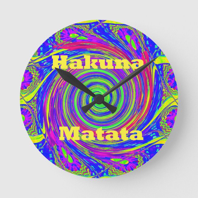 Vackrik, fantastisk färgstark vindsvektor Geometri Rund Klocka (Framsida)