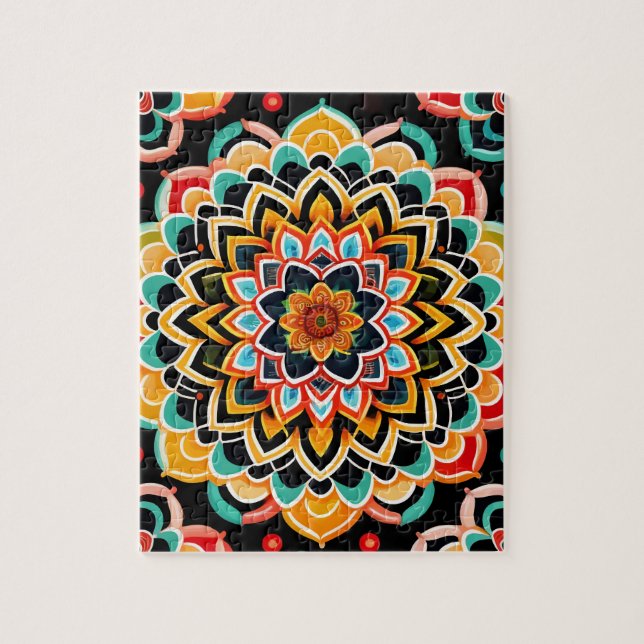 Vackrik färgstark Vintage Mandala Pussel (Vertikal)