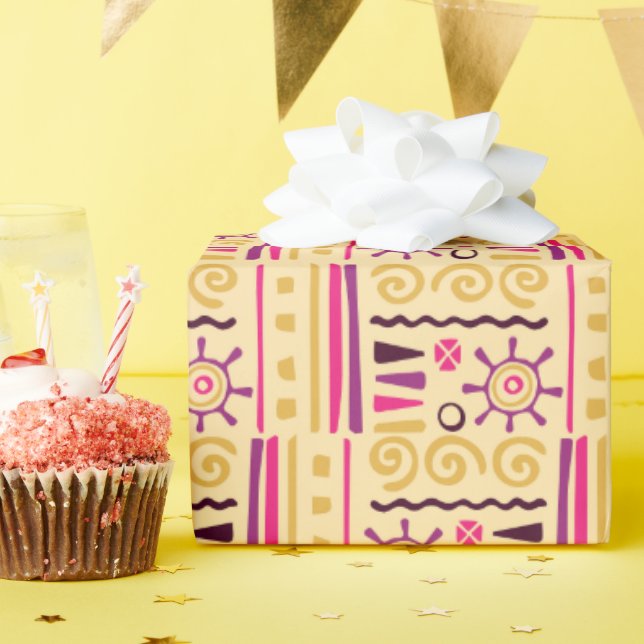 Vackrik Festive Chic Monogram Birthday Presentpapper (Födelsedagsfest)