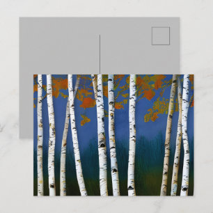 Vackrik höst Birch Vykort