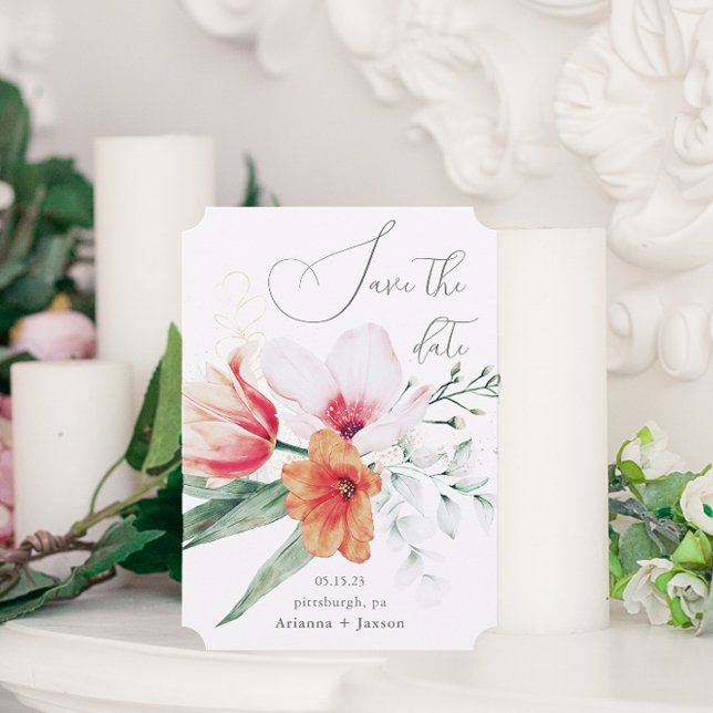 Vackrik lavender Colorful Blommigt Bröllop Spara Datumet (Skapare uppladdad)