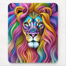 Vackrik Lejon med färgstark bakgrund Musmatta