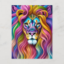 Vackrik Lejon med färgstark bakgrund