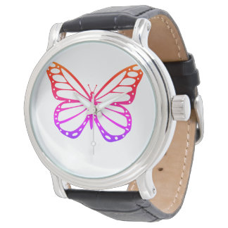 Vackrik Lila Orange Butterfly Armbandsur
