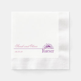 Vackrik Lila Pur Bröllop Blommigt Pappersservett