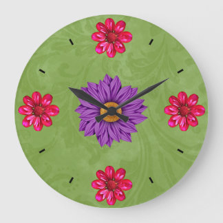 Vackrik Lila, Rosa och Grönt Blomklocka Stor Klocka