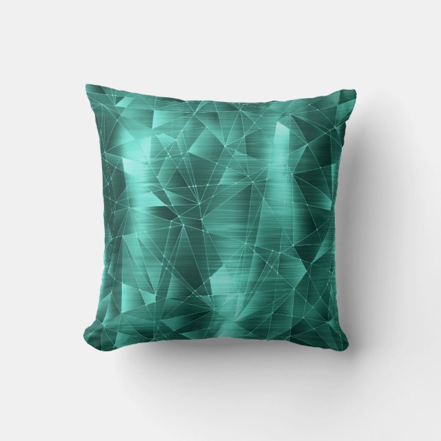 Vackrik Luxury Teal Geometrical Mönster Pillow Kudde (Framsida)