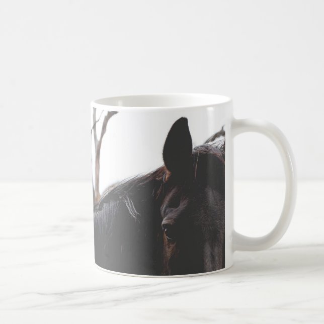 Vackrik Mörk Horse Animals Coffee Mugg (Höger)