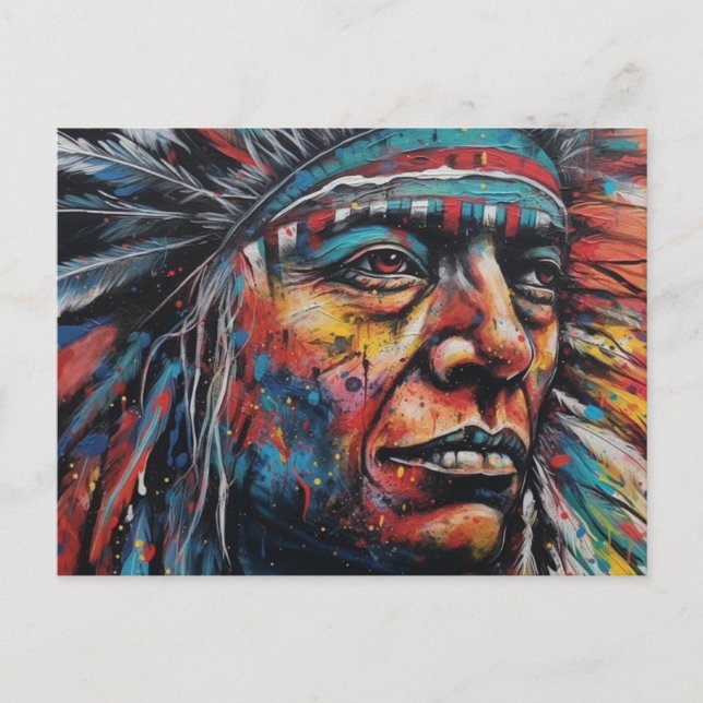 Vackrik Native American Vykort (Framsida)