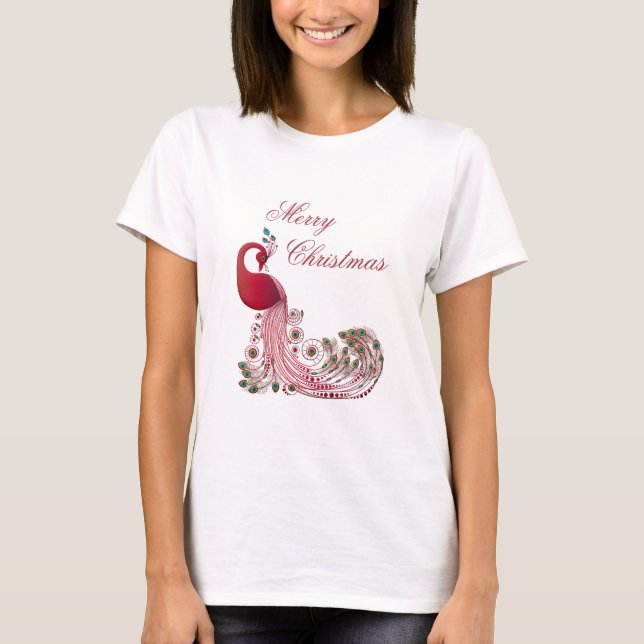 Vackrik Peacock-jul T Shirt (Framsida)