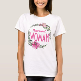 Vackrik Rosa Blommigt Utandningsfenomenal kvinna T Shirt