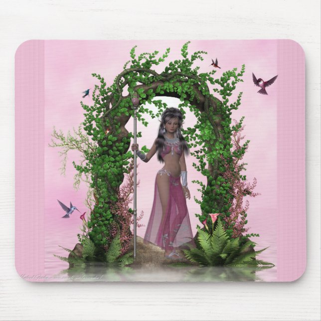 Vackrik Rosa Elf under en Arkway Mousepad Musmatta (Framsidan)