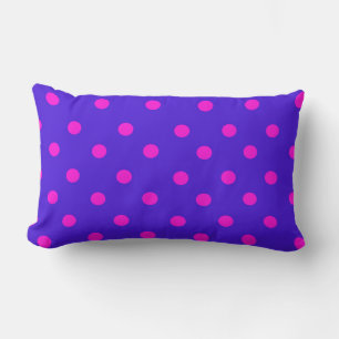 Vackrik Rosa och Lila Polka dots Lumbarkudde