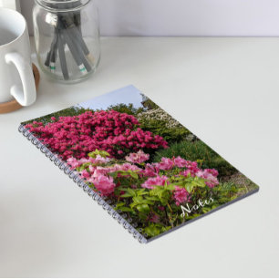 Vackrik Rosa Rhododendron Blooms Blommigt Anteckningsbok
